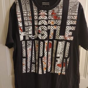 Sean John Men's Hustle Harder Cotton T-Shirt Size L Black Logo on the sleeve